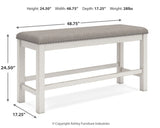 Robbinsdale Counter Height Extension Dining Table, 6 Barstools and Bench - D642D10