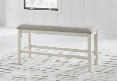Robbinsdale Counter Height Dining Table, 2 Barstools, Bench and Server - D642D8