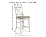 Robbinsdale Counter Height Extension Dining Table, 6 Barstools and Bench - D642D10
