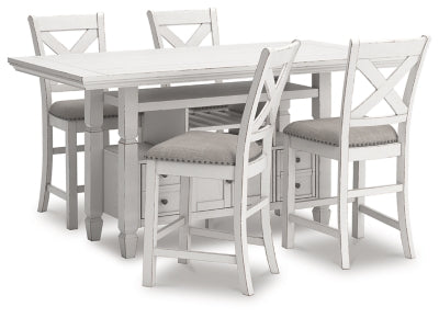 Robbinsdale Counter Height Dining Table and 4 Barstools - D642D6