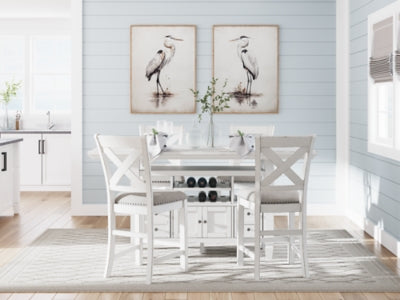 Robbinsdale Counter Height Dining Table and 4 Barstools - D642D6