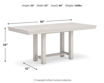 Robbinsdale Counter Height Extension Dining Table, 6 Barstools and Bench - D642D10