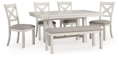Robbinsdale Dining Table, 4 Chairs and Bench - D642D4