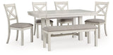 Robbinsdale Dining Table, 4 Chairs and Bench - D642D4