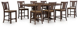 Rylandeen Counter Height Extension Dining Table and 8 Barstools - PCD651D6
