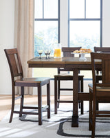 Rylandeen Counter Height Extension Dining Table and 8 Barstools - PCD651D6