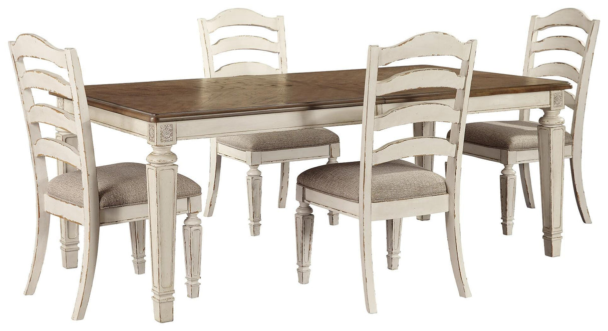 Realyn Extension Dining Table and 4 Chairs - D743D3