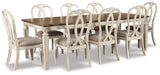 Realyn Dining Extension Table and 8 Chairs - D743D19