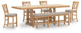 Havonplane Counter Height Extension Dining Table 4 Barstools and Bench - D773D2