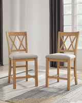 Havonplane Counter Height Dining Table, 6 Barstools and Bench - D773D5