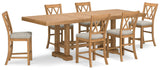 Havonplane Counter Height Extension Dining Table and 6 Barstools - D773D6
