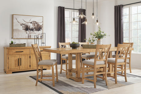 Havonplane Counter Height Extension Dining Table and 6 Barstools - D773D6