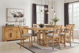 Havonplane Counter Height Extension Dining Table and 6 Barstools - D773D6
