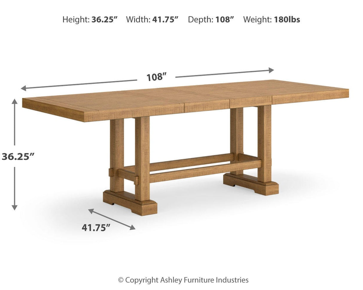 Havonplane Counter Height Dining Table, 6 Barstools and Bench - D773D5