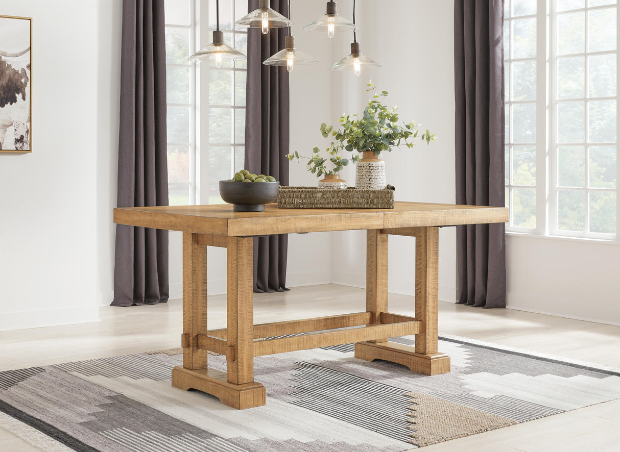 Havonplane Counter Height Dining Table, 6 Barstools and Bench - D773D5