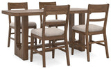Cabalynn Counter Height Dining Table and 4 Barstools - D974D4