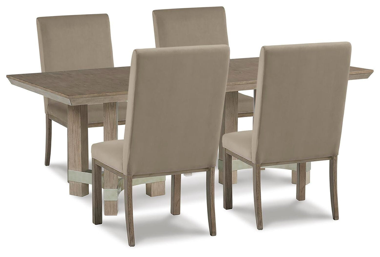 Chrestner Dining Table and 4 Chairs - D983D4