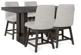 Burkhaus Counter Height Dining Table and 4 Barstools - D984D5