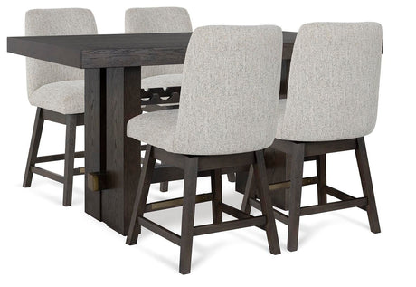 Burkhaus Counter Height Dining Table and 4 Barstools - D984D5