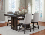 Burkhaus Counter Height Dining Table and 4 Barstools - D984D5