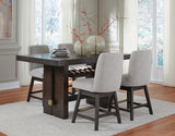 Burkhaus Counter Height Dining Table and 4 Barstools - D984D5