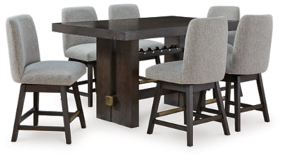 Burkhaus Counter Height Dining Table and 6 Barstools - D984D6