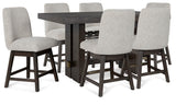 Burkhaus Counter Height Dining Table and 6 Barstools - D984D6