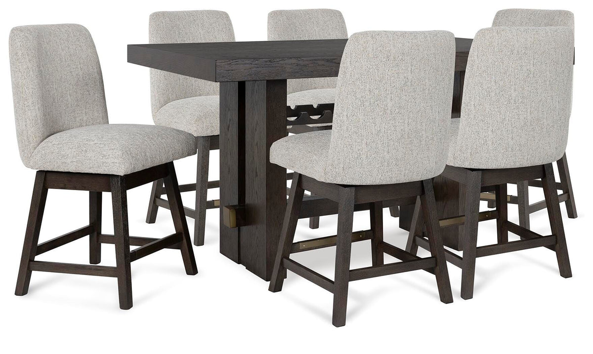 Burkhaus Counter Height Dining Table and 6 Barstools - D984D6