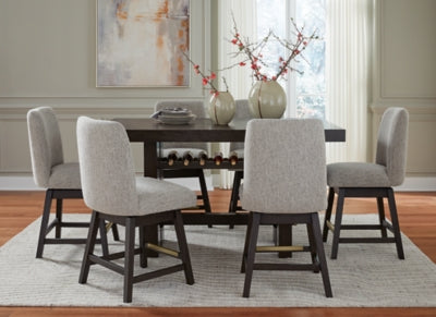 Burkhaus Counter Height Dining Table and 6 Barstools - D984D6