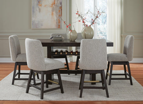 Burkhaus Counter Height Dining Table and 6 Barstools - D984D6