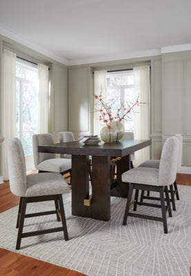 Burkhaus Counter Height Dining Table and 6 Barstools - D984D6