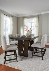 Burkhaus Counter Height Dining Table and 6 Barstools - D984D6