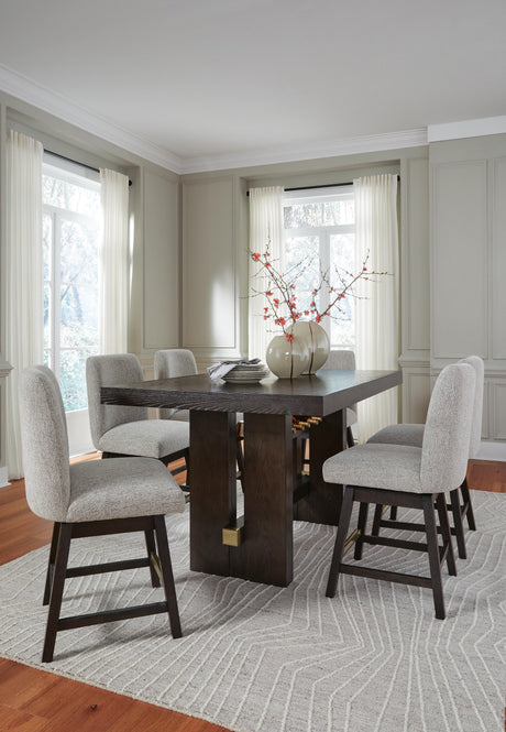 Burkhaus Counter Height Dining Table and 6 Barstools - D984D6