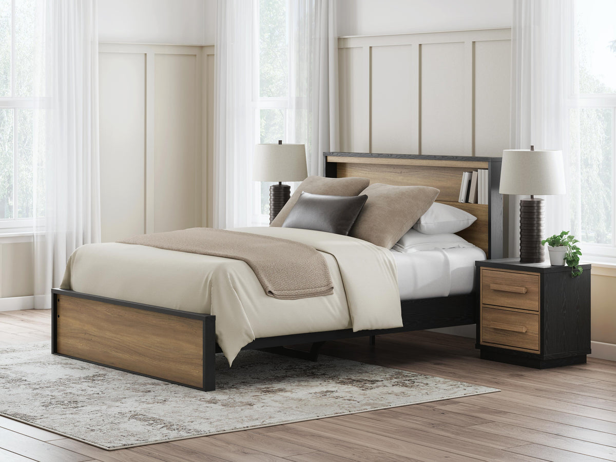 Kozmour Queen Bookcase Complete Bed Frame - EB1460-81