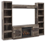 Derekson 4-Piece Entertainment Center with Electric Fireplace - EW0200W8