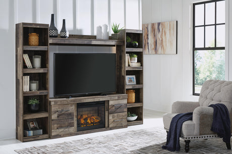 Derekson 4-Piece Entertainment Center with Electric Fireplace - EW0200W8
