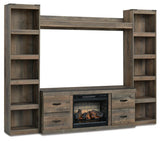 Trinell 4-Piece Entertainment Center with Electric Fireplace - EW0446W9