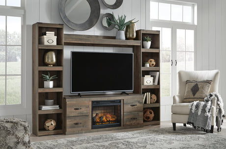 Trinell 4-Piece Entertainment Center with Electric Fireplace - EW0446W9