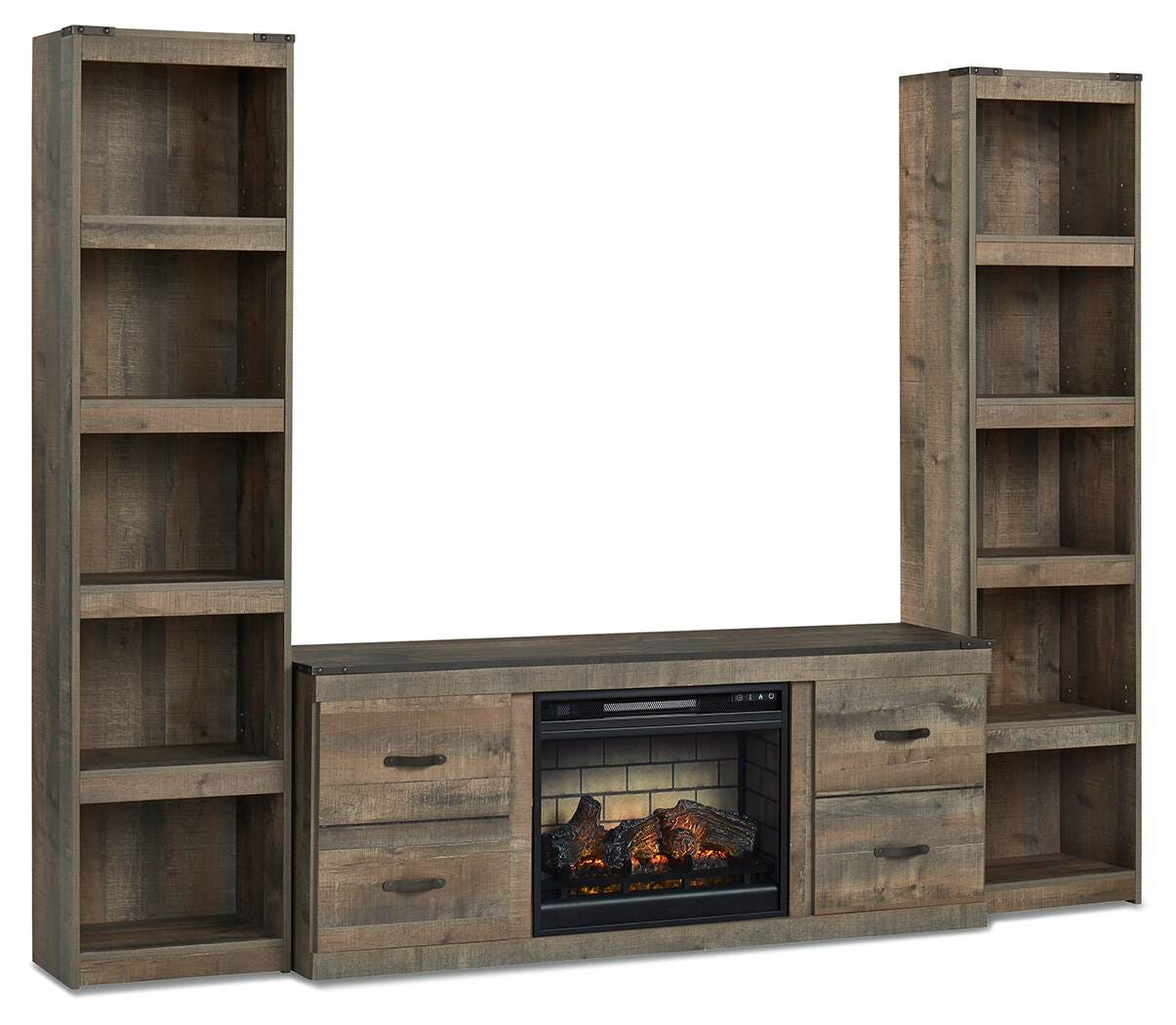 Trinell 3-Piece Entertainment Center with Electric Fireplace - EW0446W11