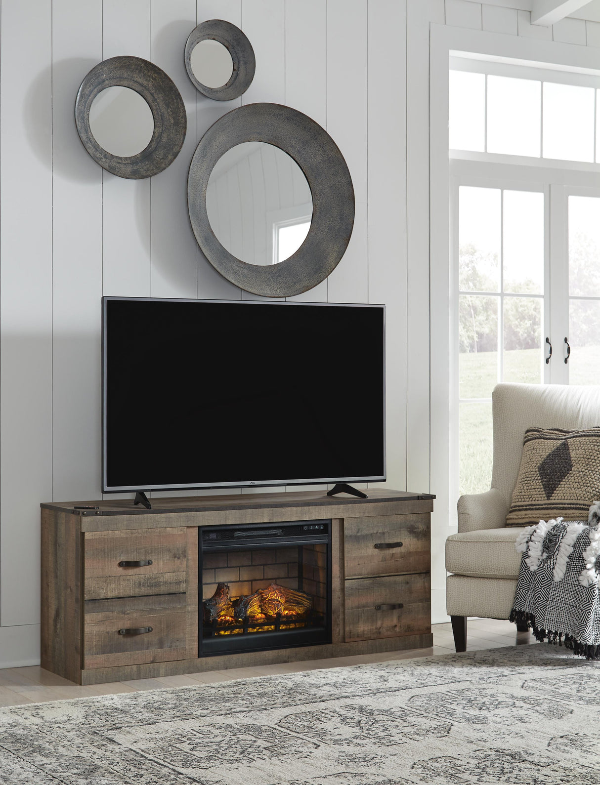 Trinell TV Stand with Electric Fireplace - EW0446W8