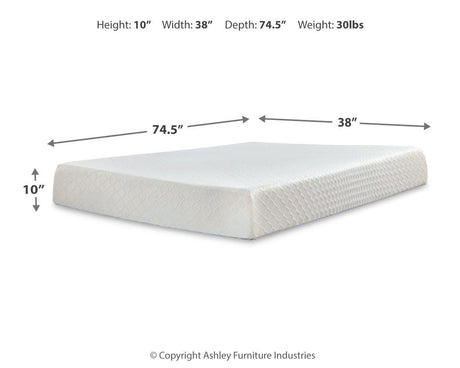 10 Inch Chime Memory Foam Twin Mattress in a Box - M69911
