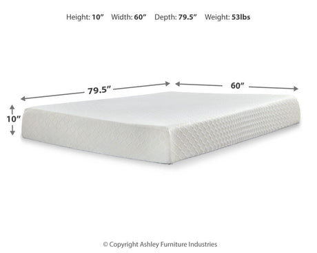 10 Inch Chime Memory Foam Queen Mattress in a Box - M69931