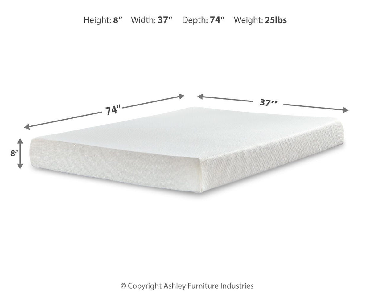 Chime 8 Inch Memory Foam Twin Mattress in a Box - M72611