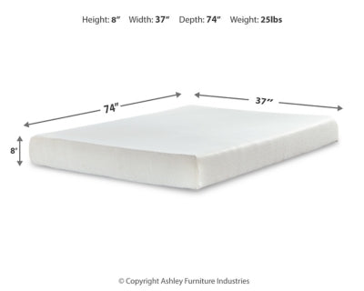 Chime 8 Inch Memory Foam Twin Mattress in a Box - M72611