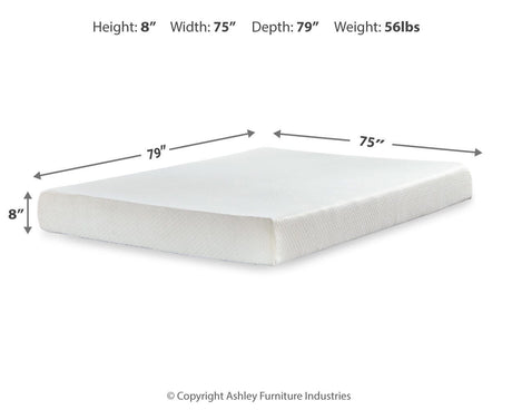 Chime 8 Inch Memory Foam King Mattress in a Box - M72641