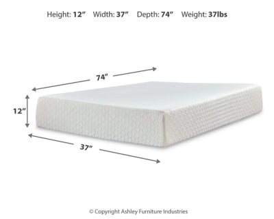 Chime 12 Inch Memory Foam Twin Mattress in a Box - M72711