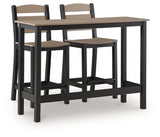 Shoreline Beach Outdoor Counter Table and 2 Barstools - PCP221-113