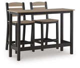 Shoreline Beach Outdoor Counter Table and 2 Barstools - PCP221-113