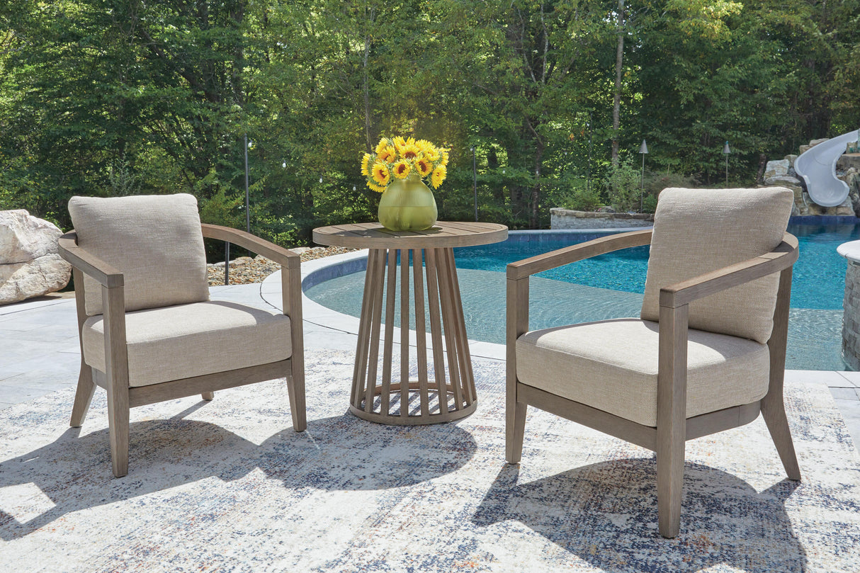 Joy Lagoon Outdoor Chairs with Cushions/Table (Set of 3) - PCP310-050