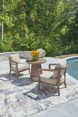 Joy Lagoon Outdoor Chairs with Cushions/Table (Set of 3) - PCP310-050